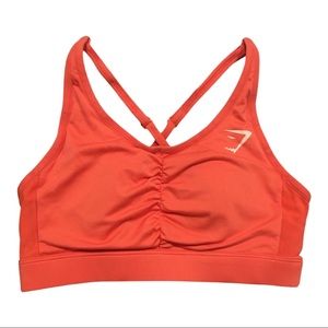 Gymshark Ruched Training Sports Bra (Coral)